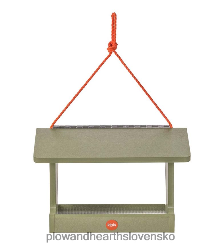 Plow & Hearth farebné kŕmidlo pre vtáky z recyklovaného poly-reziva v štýle násypky - žlté 6P208P748 dvor a záhrada