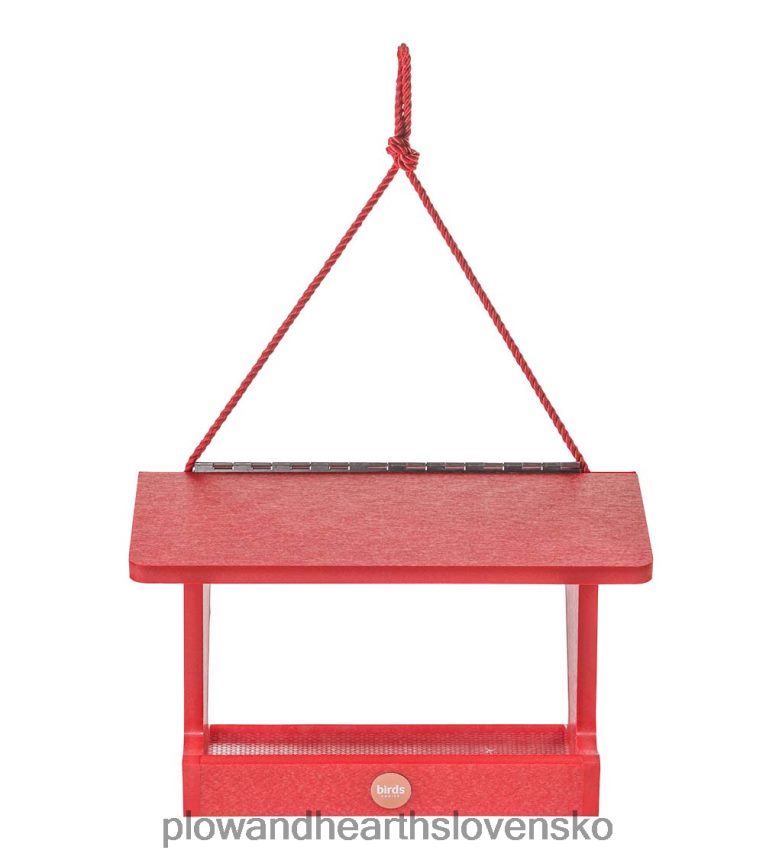 Plow & Hearth farebné kŕmidlo pre vtáky z recyklovaného poly-reziva v štýle násypky - žlté 6P208P748 dvor a záhrada