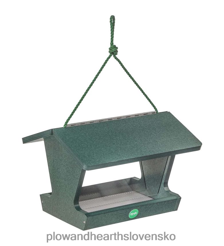 Plow & Hearth farebné kŕmidlo pre vtáky z recyklovaného poly-reziva v štýle násypky - žlté 6P208P748 dvor a záhrada