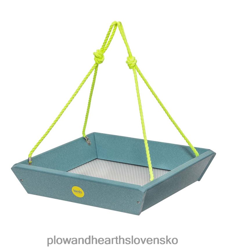 Plow & Hearth farebná závesná tácka pre vtáčiky z recyklovaného polyreziva - modrá 6P208P757 dvor a záhrada
