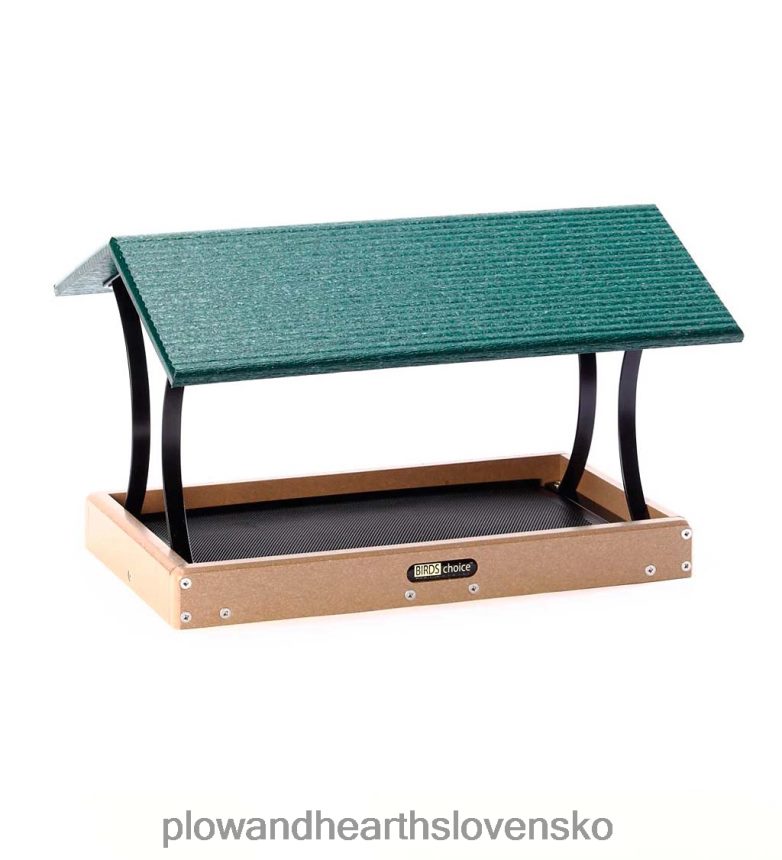 Plow & Hearth veľké poly-drevené prieletové kŕmidlo pre vtáky 6P208P770 dvor a záhrada