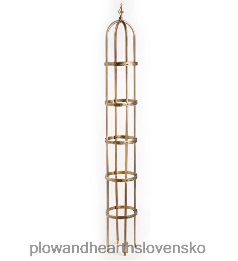 Plow & Hearth 7' oceľový záhradný obelisk s práškovým nástrekom - starožitná meď 6P208P3245 dvor a záhrada