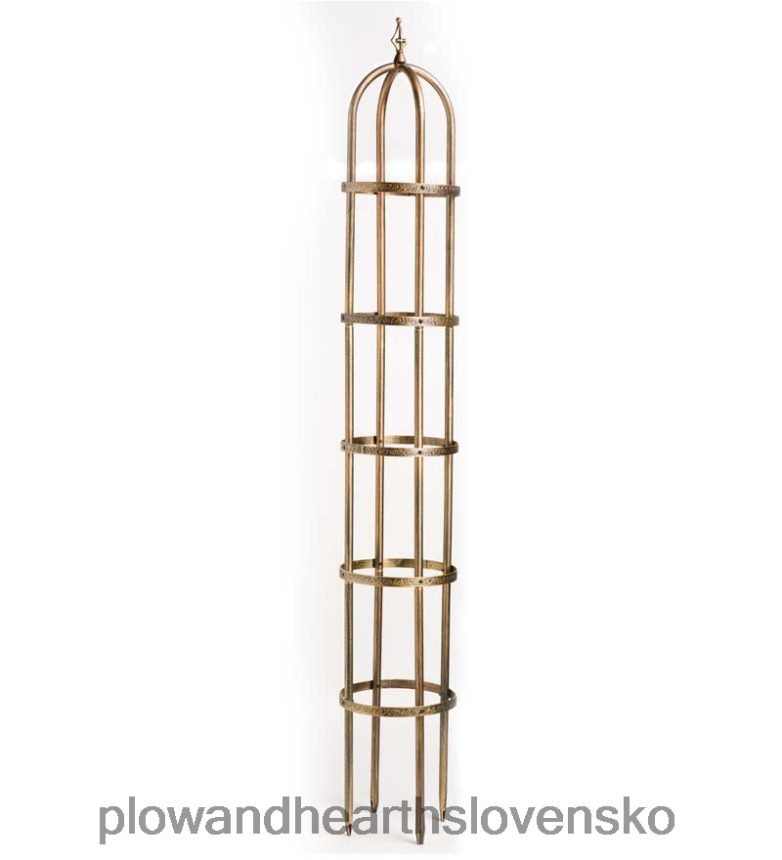 Plow & Hearth 8' oceľový záhradný obelisk s práškovým nástrekom - starožitná meď 6P208P3251 dvor a záhrada