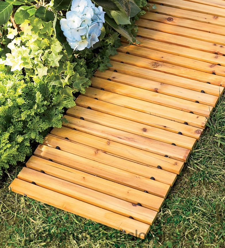 Plow & Hearth 8' prenosná rolovacia rovná dráha z tvrdého dreva 6P208P60 dvor a záhrada