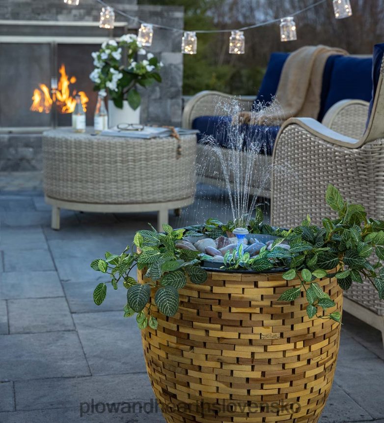 Plow & Hearth Bezdrôtová nabíjateľná súprava inteligentnej fontánovej vody hydria 6P208P91 dvor a záhrada