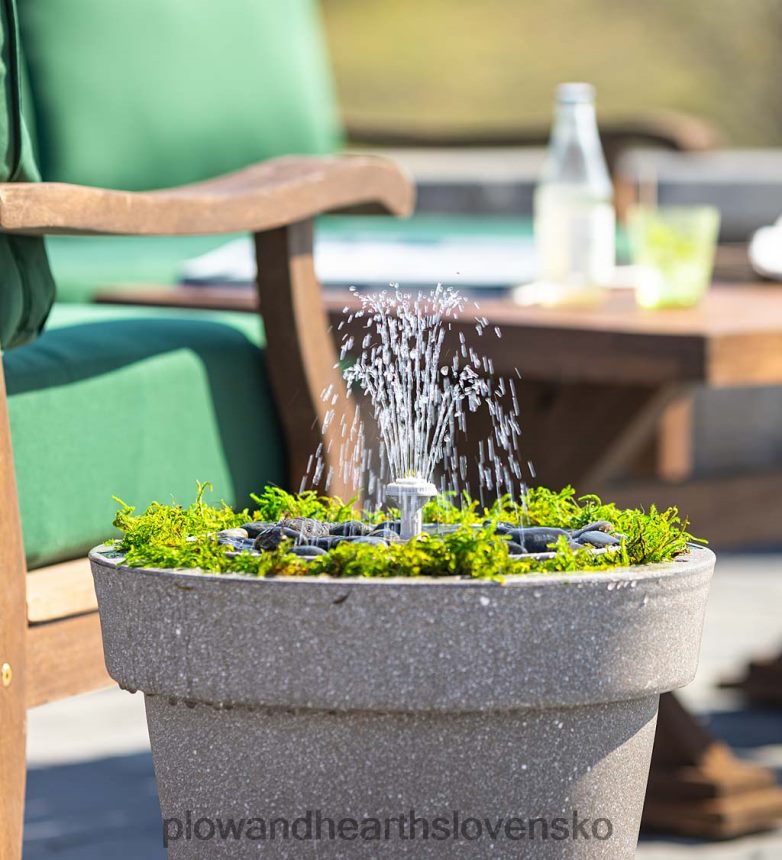 Plow & Hearth Bezdrôtová nabíjateľná súprava inteligentnej fontánovej vody hydria 6P208P91 dvor a záhrada