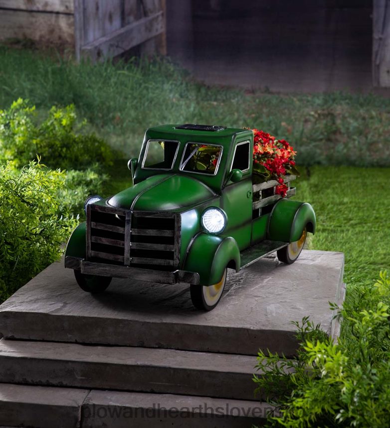 Plow & Hearth Vintage štýl solárny kvetináč - červený 6P208P187 dvor a záhrada