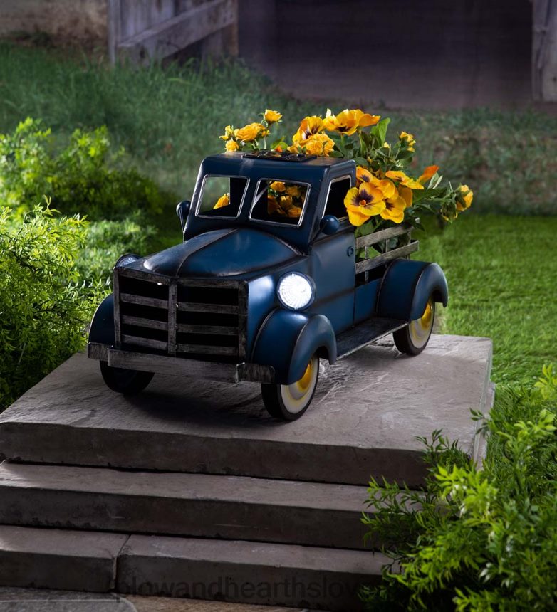 Plow & Hearth Vintage štýl solárny kvetináč - červený 6P208P187 dvor a záhrada