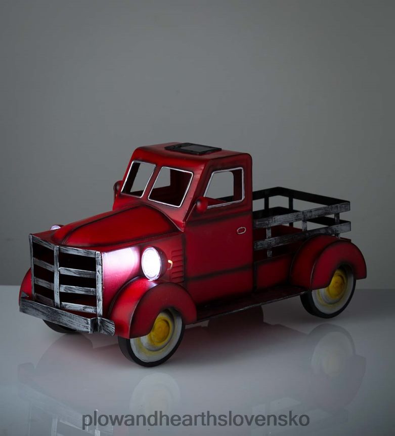 Plow & Hearth Vintage štýl solárny kvetináč - červený 6P208P187 dvor a záhrada