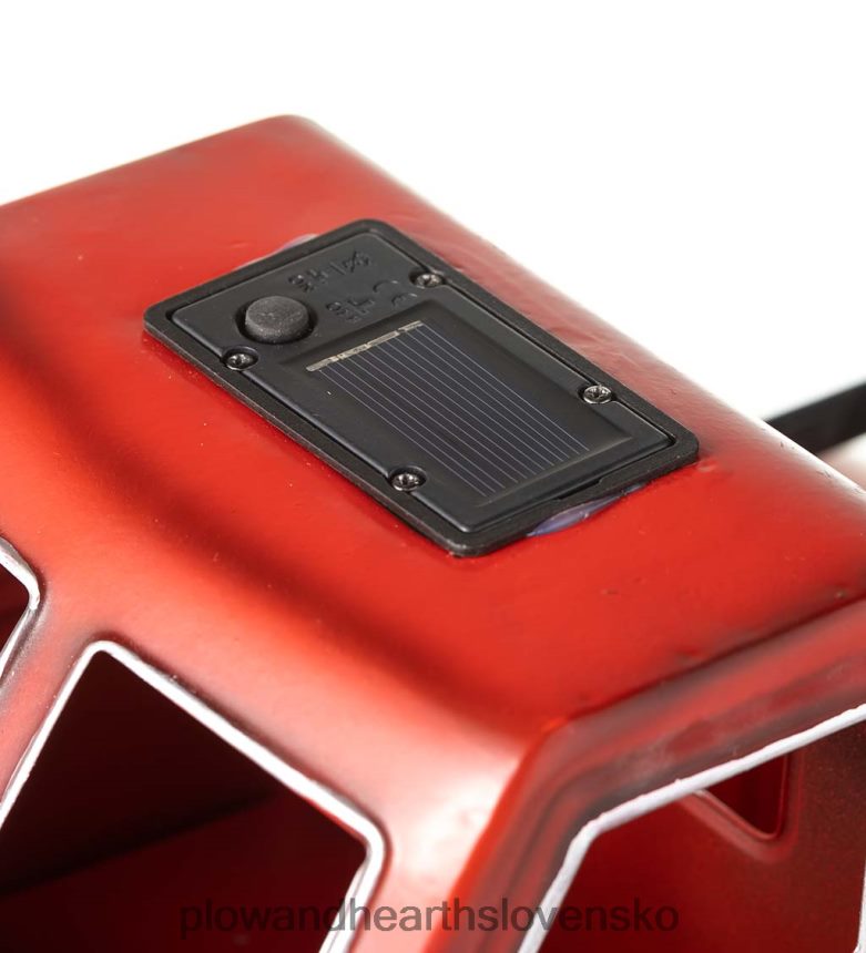 Plow & Hearth Vintage štýl solárny kvetináč - červený 6P208P187 dvor a záhrada