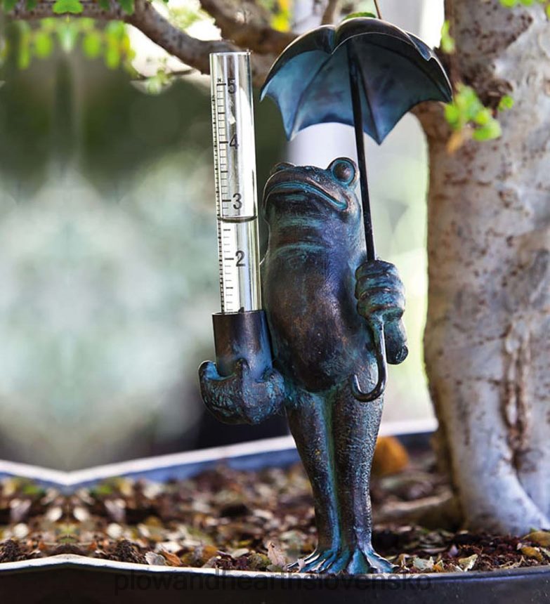 Plow & Hearth žaba dekoratívny dažďový merač 6P208P193 dvor a záhrada