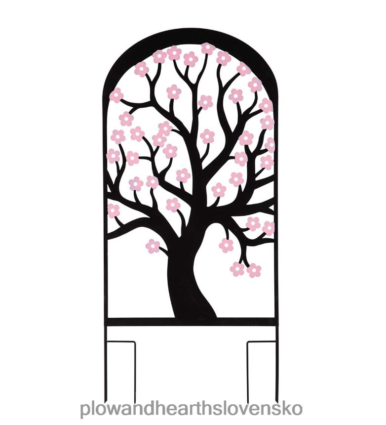 Plow & Hearth farebná kovová čerešňová záhradná mriežka 6P208P309 dvor a záhrada