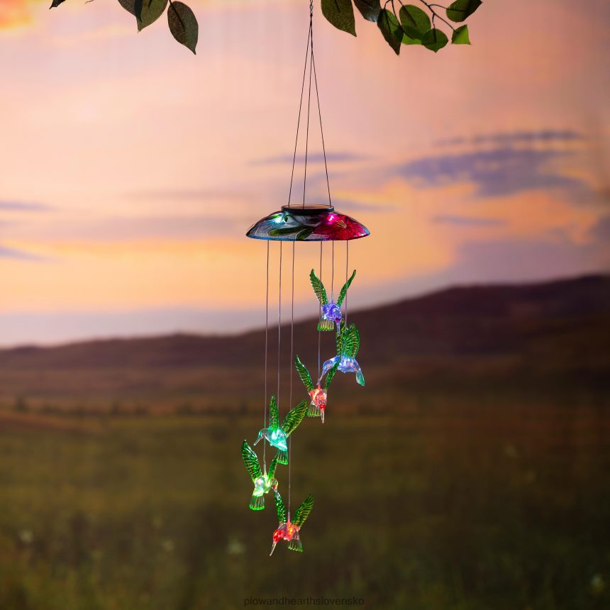 Plow & Hearth farebný solárny mobil s kolibríkmi 6P208P198 dvor a záhrada