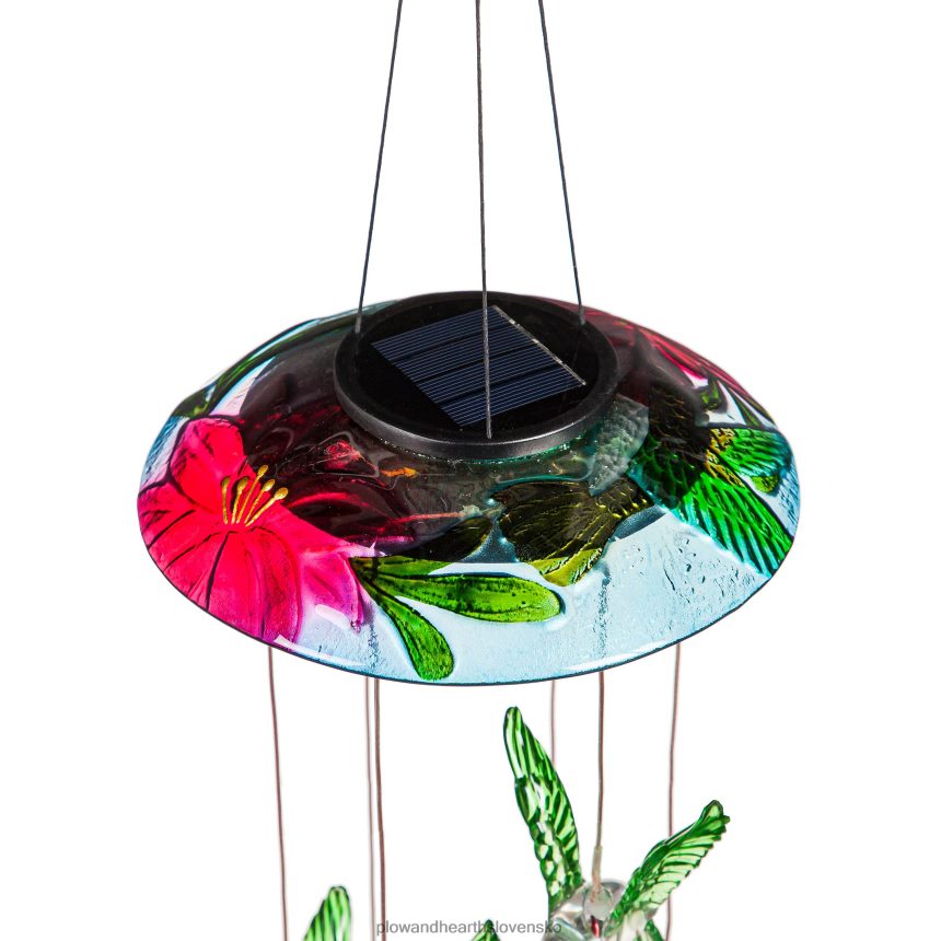 Plow & Hearth farebný solárny mobil s kolibríkmi 6P208P198 dvor a záhrada
