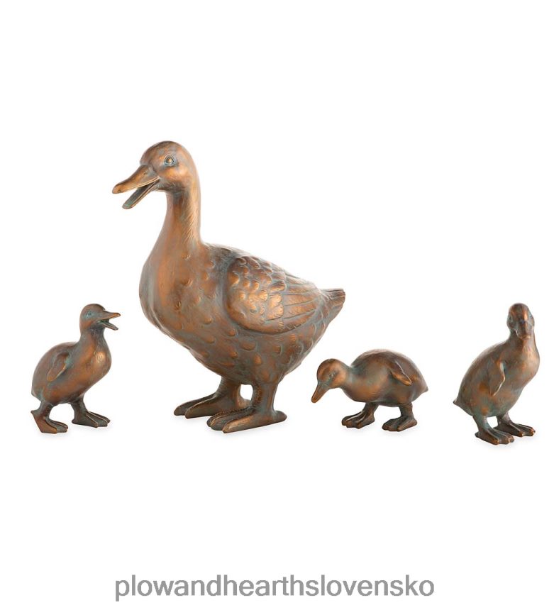 Plow & Hearth kačacia rodinka s mamou a tromi bábätkami, sada 4 kusov 6P208P92 dvor a záhrada