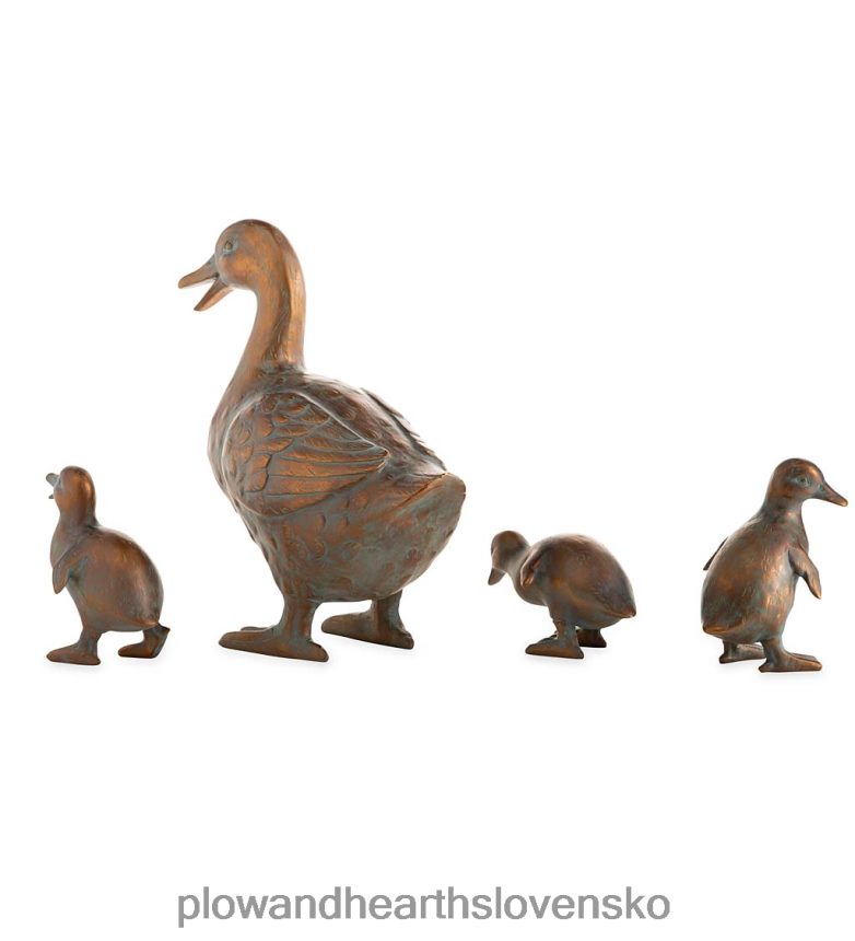 Plow & Hearth kačacia rodinka s mamou a tromi bábätkami, sada 4 kusov 6P208P92 dvor a záhrada