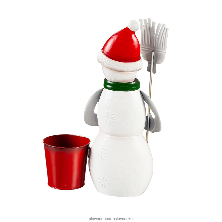 Plow & Hearth kovový bambulový snehuliak s kvetináčom 6P208P125 dvor a záhrada