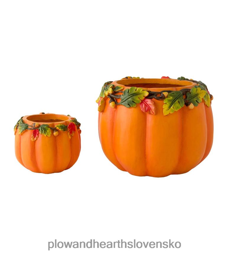 Plow & Hearth vnútorné/vonkajšie kvetináče na tekvicu, sada 2 kusov 6P208P208 dvor a záhrada
