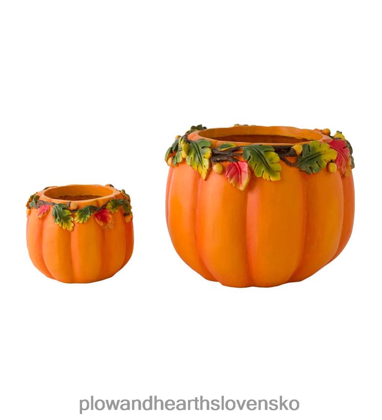 Plow & Hearth vnútorné/vonkajšie kvetináče na tekvicu, sada 2 kusov 6P208P208 dvor a záhrada