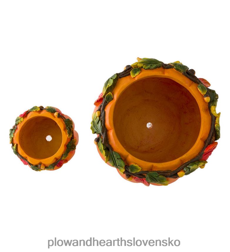 Plow & Hearth vnútorné/vonkajšie kvetináče na tekvicu, sada 2 kusov 6P208P208 dvor a záhrada