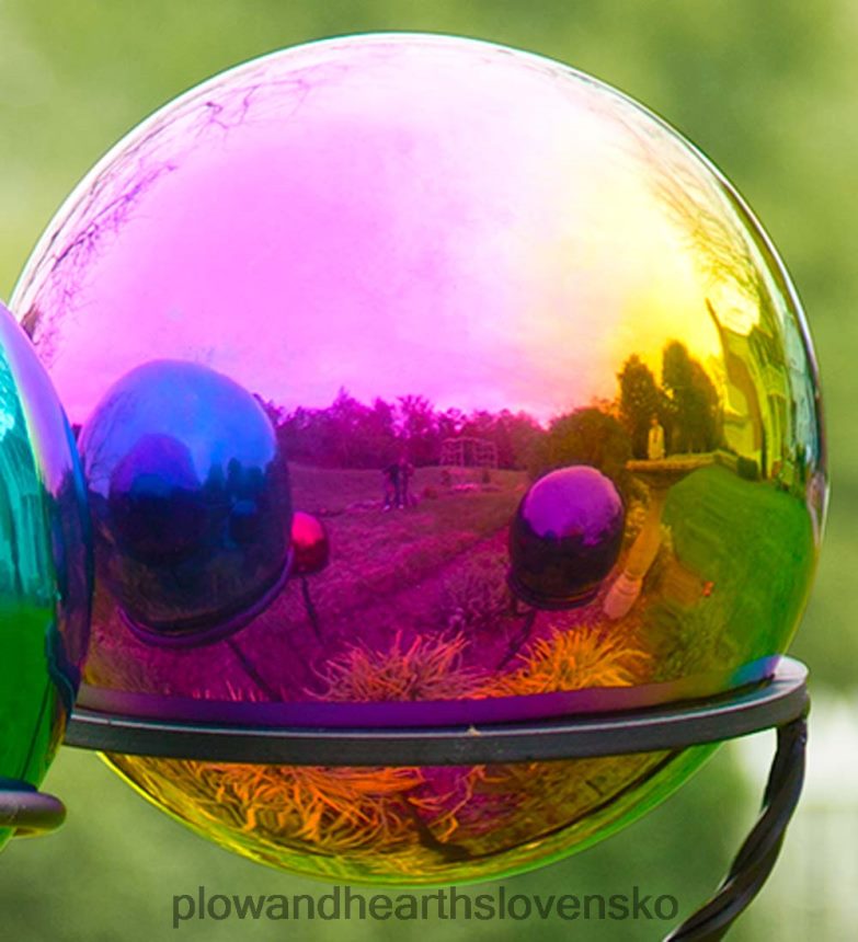 Plow & Hearth nerezové gule a železné stojany 6P208P66 dvor a záhrada