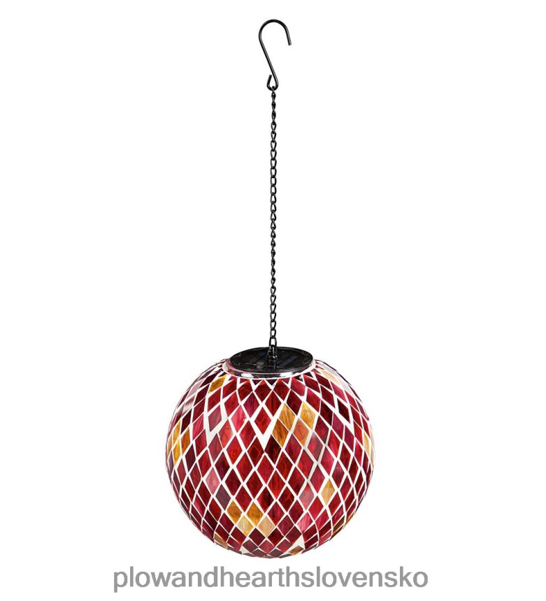 Plow & Hearth solárna závesná mozaiková guľôčka - kvetinová 6P208P417 dvor a záhrada