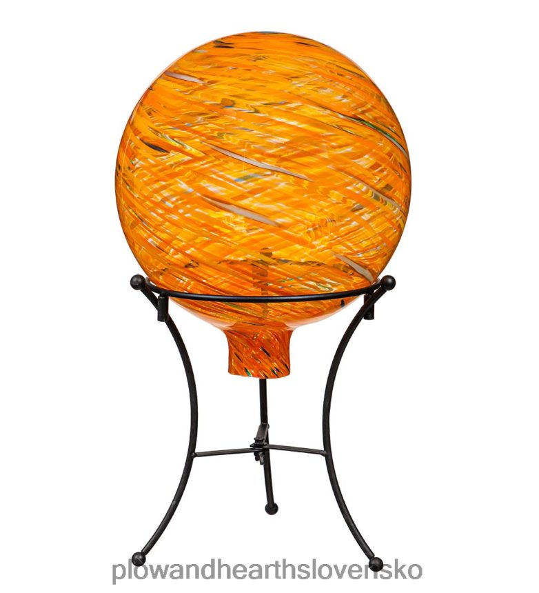 Plow & Hearth umelecká sklenená vírivá guľa so stojanom - kráľovská modrá 6P208P313 dvor a záhrada