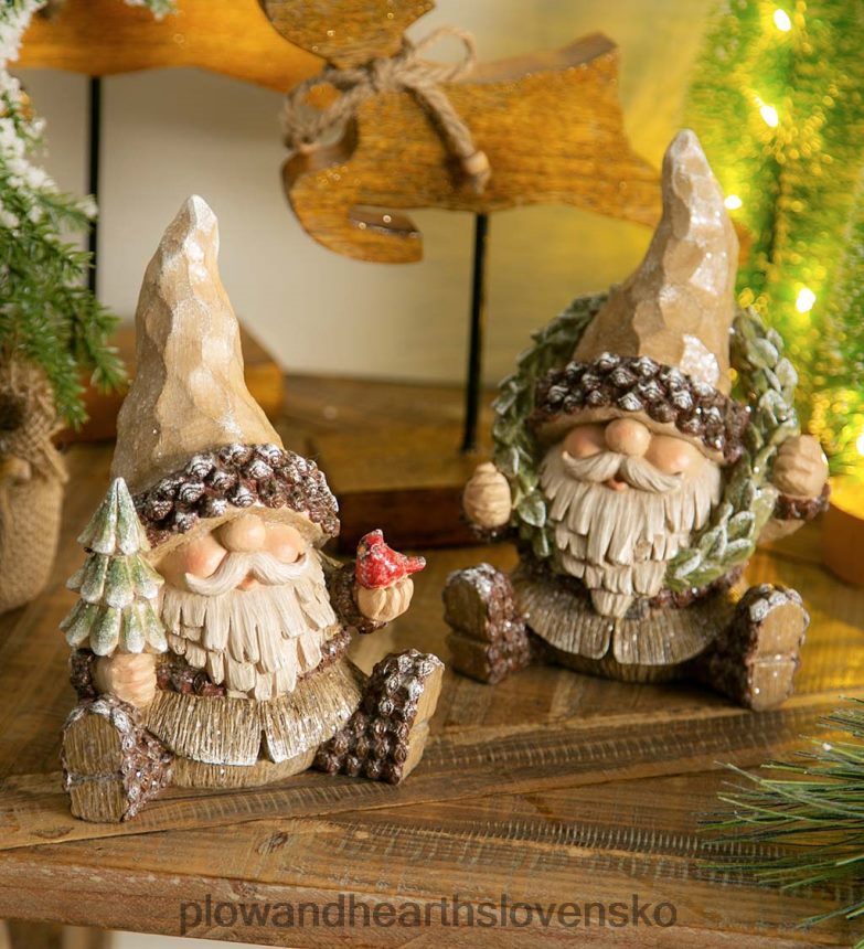 Plow & Hearth Lesní prázdninoví trpaslíci, sada 2 kusov 6P208P514 dvor a záhrada