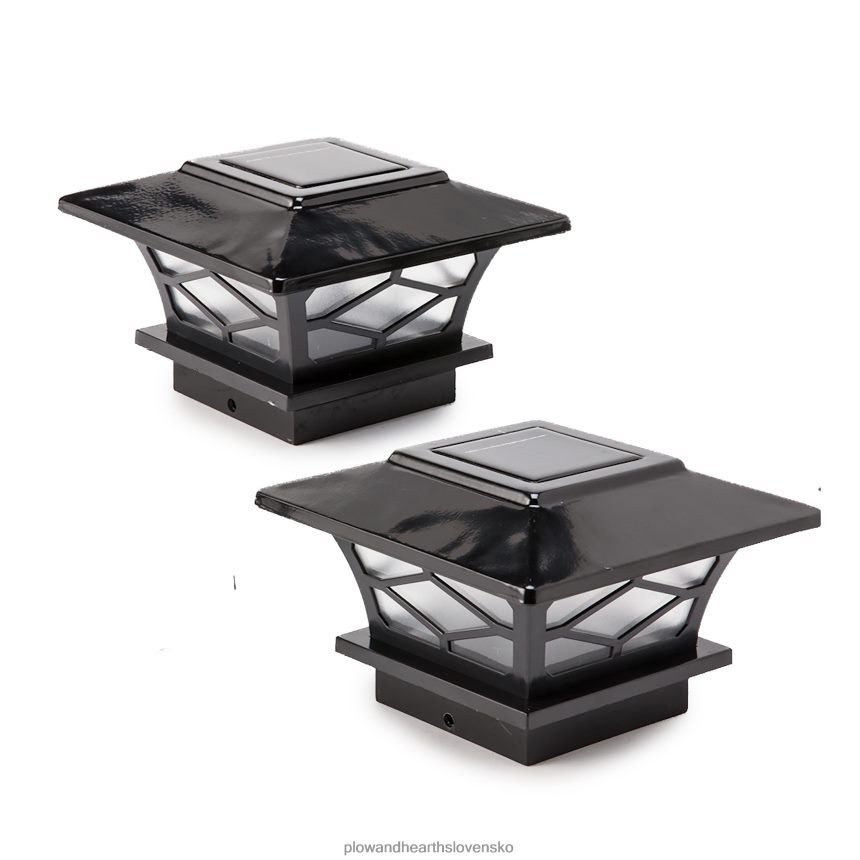 Plow & Hearth Klasické kryty stĺpikov solárneho svetla v štýle misie, sada 2 ks - medené 6P208P482 dvor a záhrada