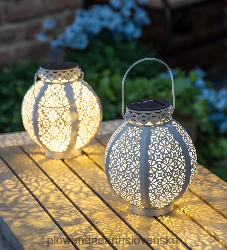 Plow & Hearth mini výrezové solárne lampy, sada 2 ks - bronz 6P208P484 dvor a záhrada