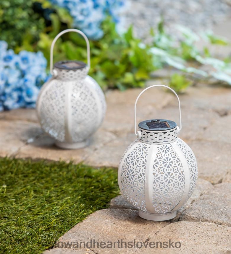 Plow & Hearth mini výrezové solárne lampy, sada 2 ks - bronz 6P208P484 dvor a záhrada