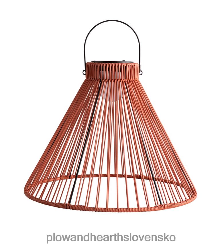 Plow & Hearth veľké solárne závesné svietidlo - lososovo ružové 6P208P480 dvor a záhrada