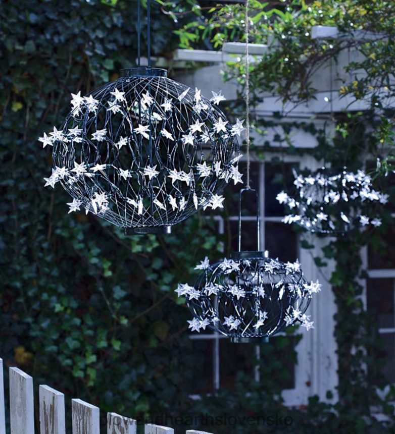 Plow & Hearth zelené slnečné hviezdne lampy 6P208P455 dvor a záhrada