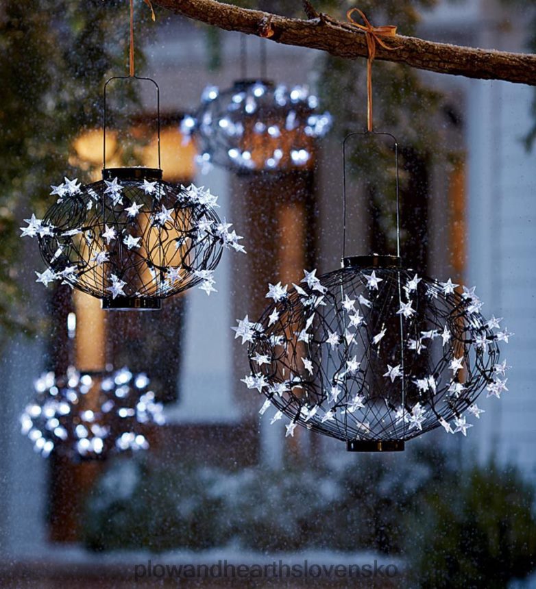 Plow & Hearth zelené slnečné hviezdne lampy 6P208P455 dvor a záhrada