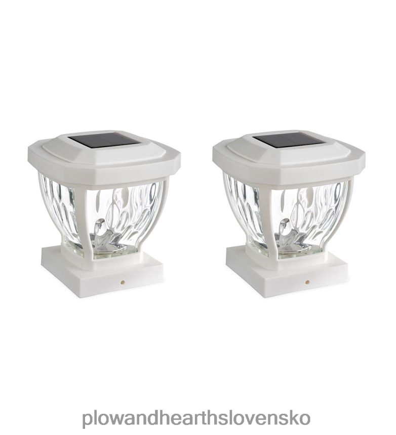 Plow & Hearth zvlnené sklenené solárne svietidlá, sada 2 ks - medené 6P208P474 dvor a záhrada