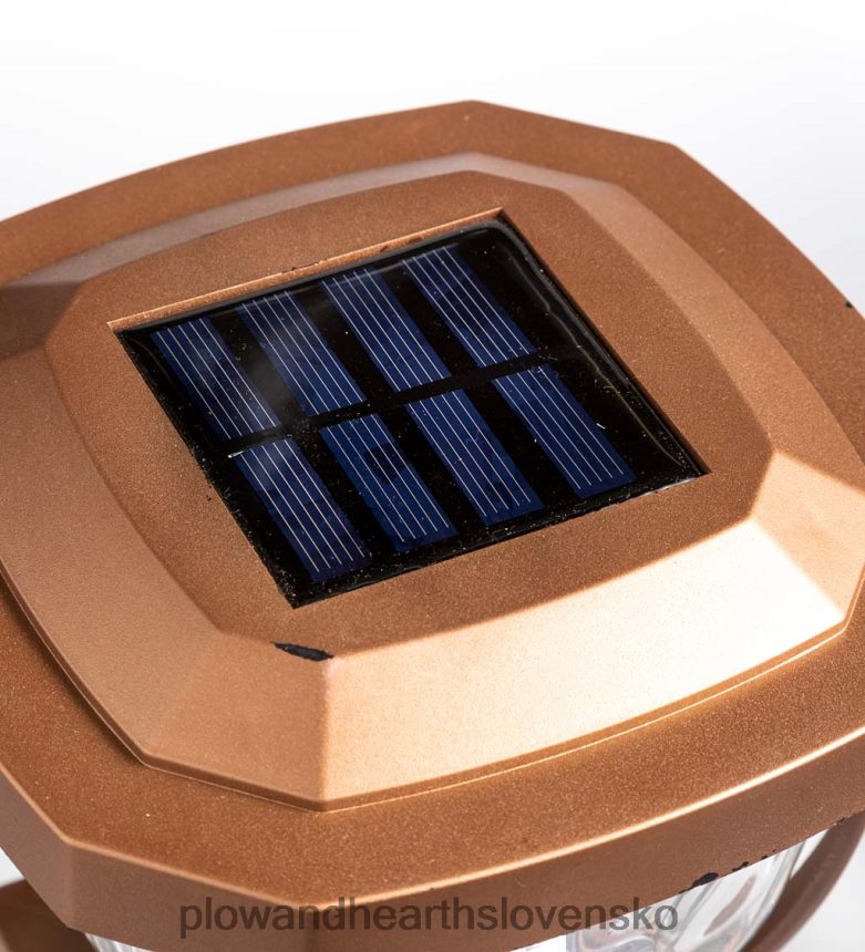 Plow & Hearth zvlnené sklenené solárne svietidlá, sada 2 ks - medené 6P208P474 dvor a záhrada