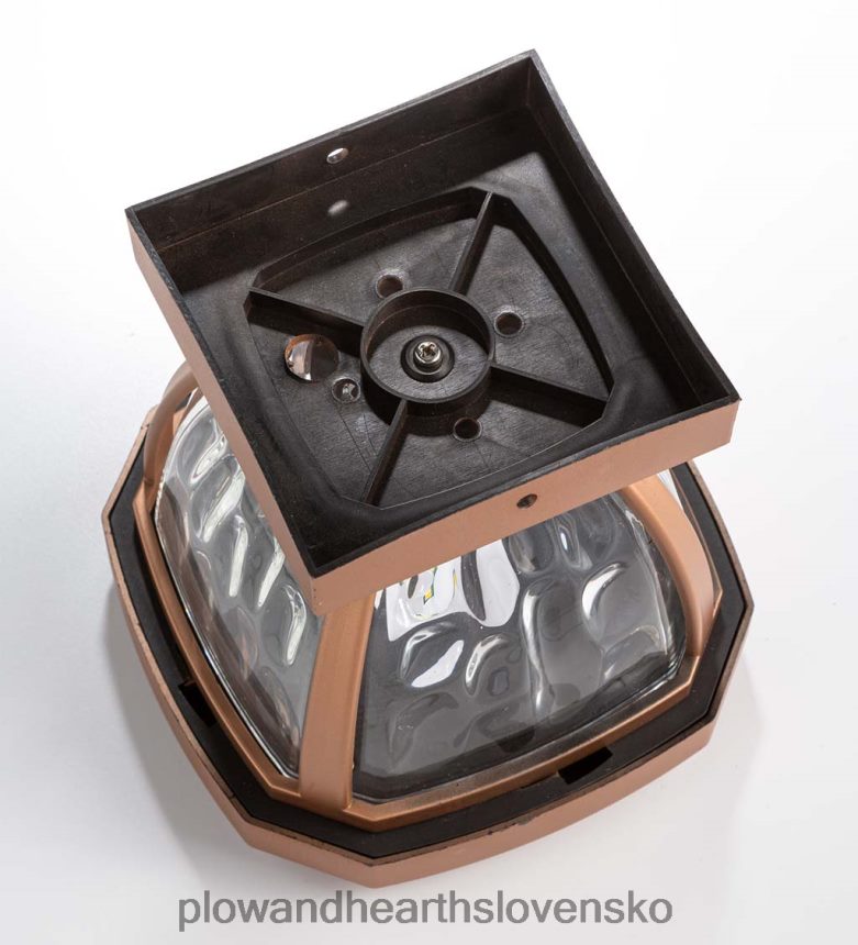 Plow & Hearth zvlnené sklenené solárne svietidlá, sada 2 ks - medené 6P208P474 dvor a záhrada