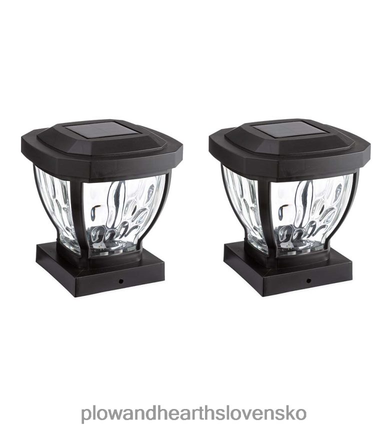 Plow & Hearth zvlnené sklenené solárne svietidlá, sada 2 ks - medené 6P208P474 dvor a záhrada