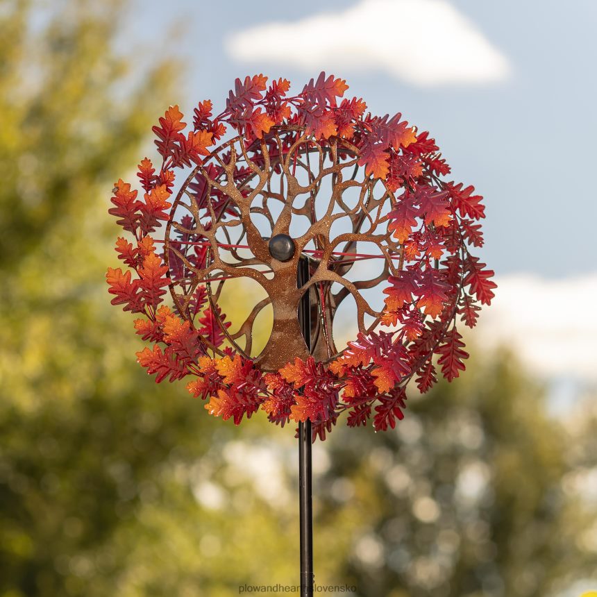 Plow & Hearth dubové listy strom života kovová veterná vrtuľa 6P208P256 dvor a záhrada