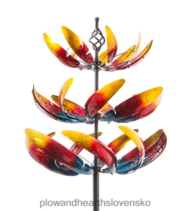 Plow & Hearth ombre vlny trojposchodová kovová veterná vrtuľa 6P208P137 dvor a záhrada