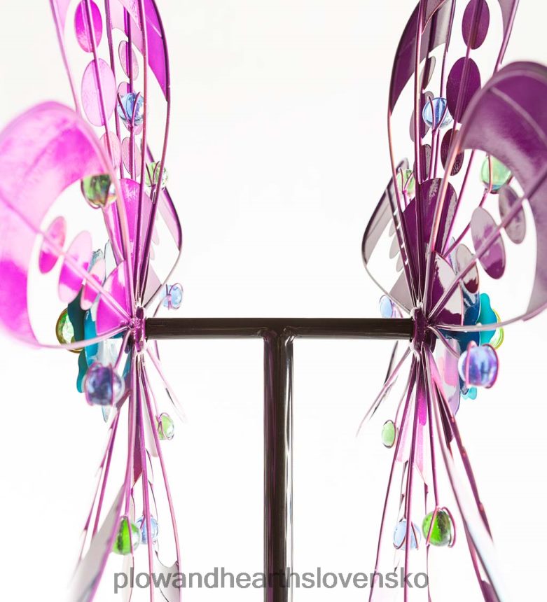 Plow & Hearth šperk bubliny kovová veterná vrtuľa - fialová 6P208P357 dvor a záhrada