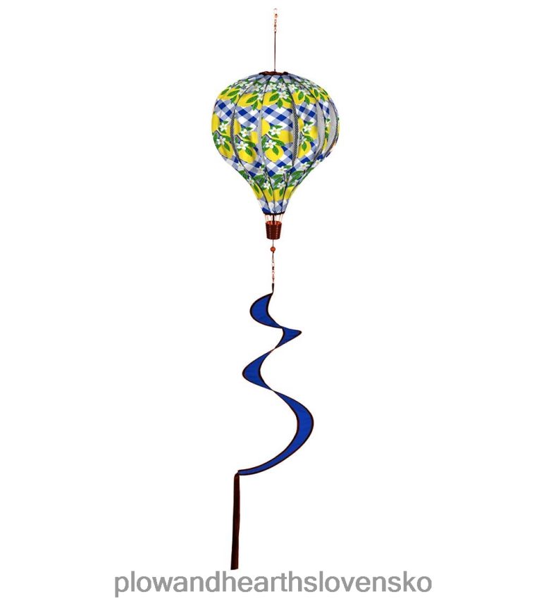 Plow & Hearth skladacia balónová veterná vrtuľa so špirálovým chvostom - citrónová pléd 6P208P152 dvor a záhrada