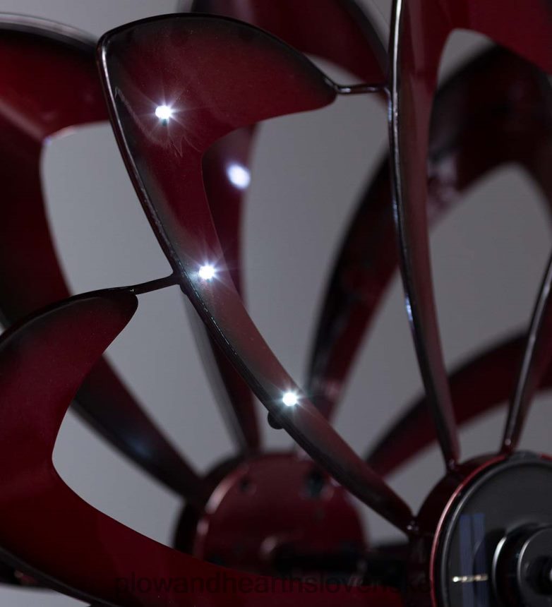 Plow & Hearth solárne osvetlená led kvetinová kovová veterná vrtuľa s obojsmernými rotormi - medená meď 6P208P63 dvor a záhrada