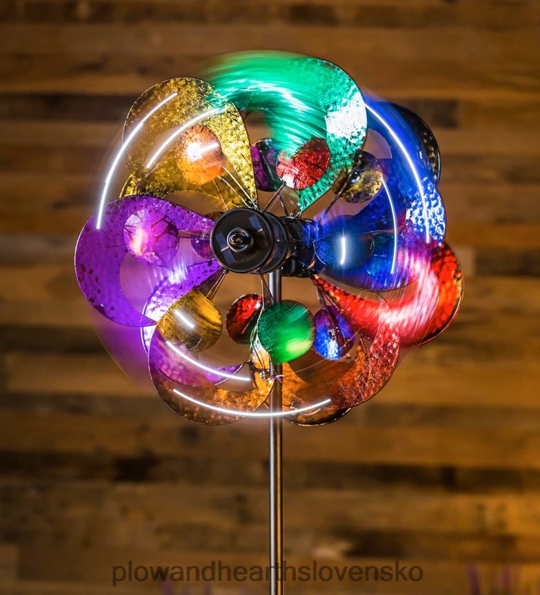 Plow & Hearth štvorposchodová solárna veterná vrtuľa okvetných lístkov 6P208P371 dvor a záhrada