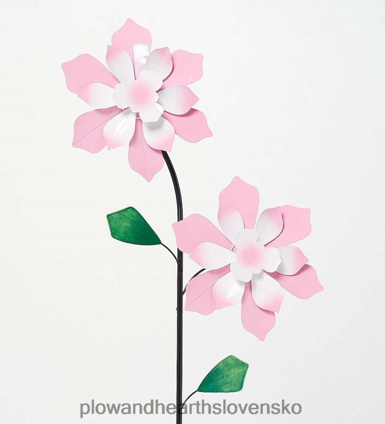 Plow & Hearth veterná vrtuľa dvojitá kvetina - ružová 6P208P335 dvor a záhrada