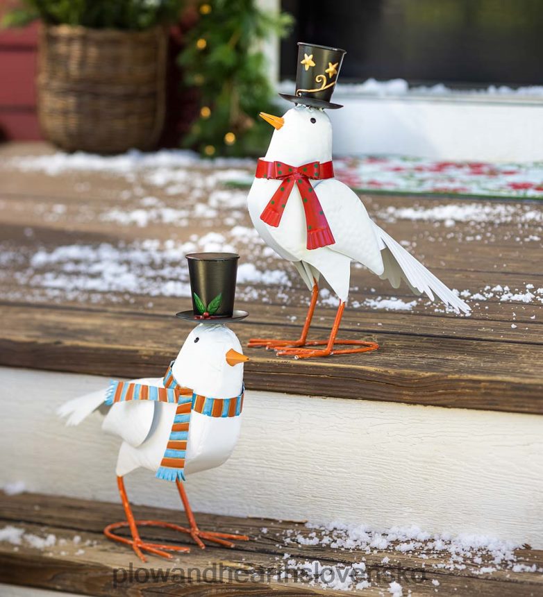 Plow & Hearth dovolenkové kovové záhradné sochy holubica, sada 2 ks 6P208P22 dvor a záhrada