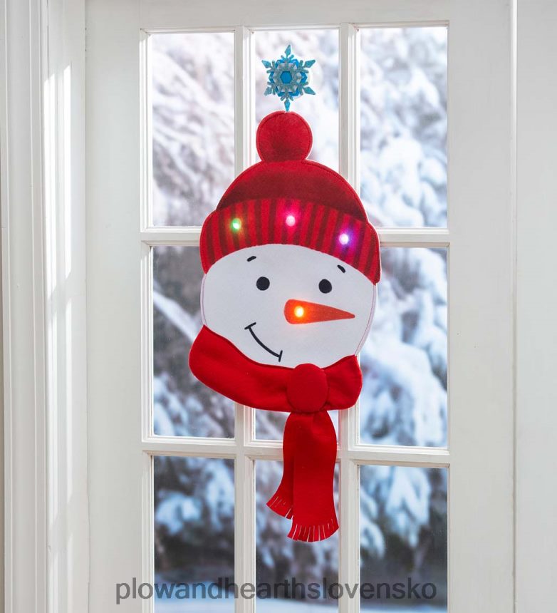 Plow & Hearth osvetlená dekorácia do okna snehuliaka 6P208P12 dvor a záhrada