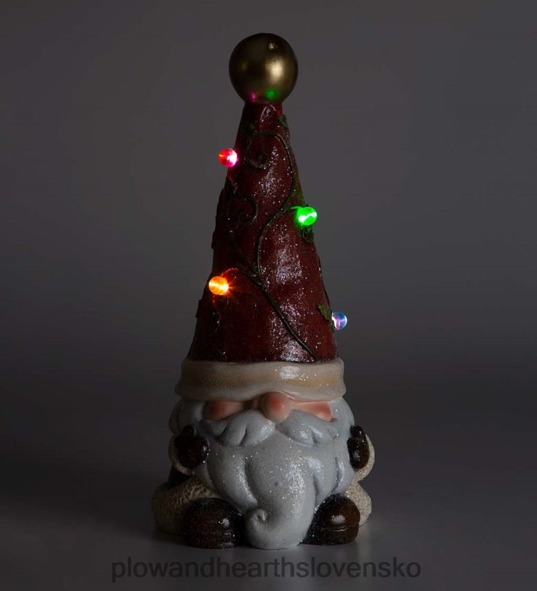 Plow & Hearth osvetlená socha záhradného trpaslíka 6P208P14 dvor a záhrada