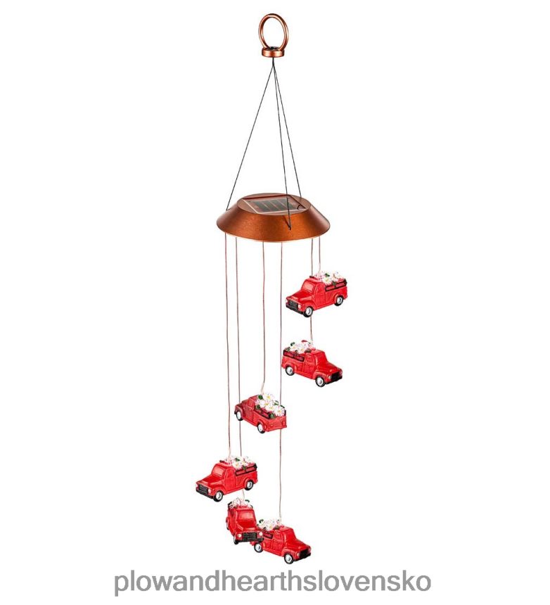 Plow & Hearth solárny mobil meniaci farbu červeného nákladného auta 6P208P41 dvor a záhrada
