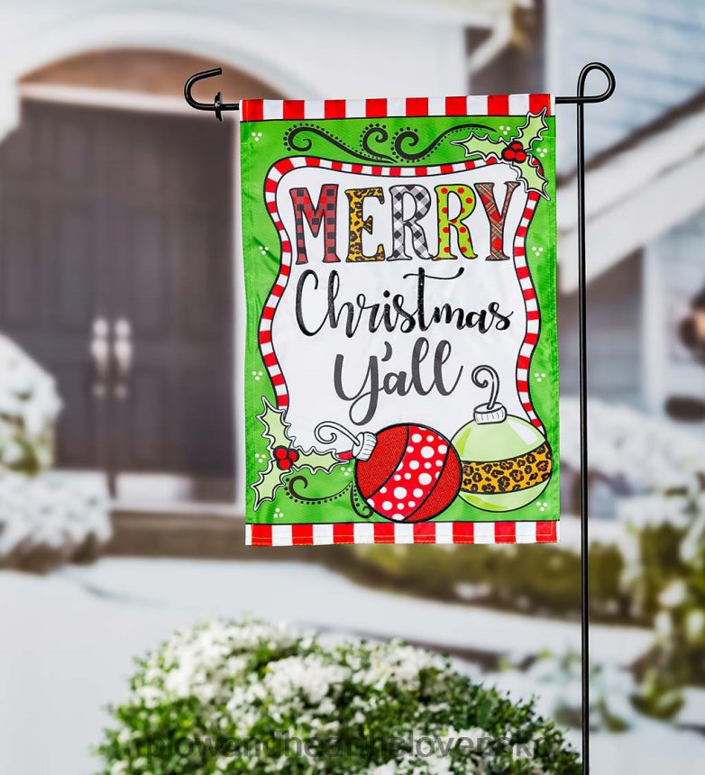 Plow & Hearth veselé vianoce, nášivka záhradná vlajka 6P208P54 dvor a záhrada